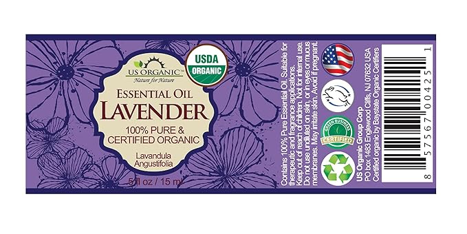 US Organic 100% Pure Lavender Essential Oil, Directly sourced from Bulgaria, USDA Certified Organic, Undiluted, for Diffuser, Humidifier, Massage, Skin, Hair Care, Non GMO, 15 ml-FemmiqueWomen