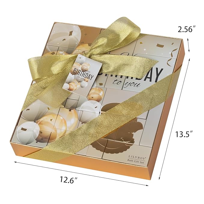 24Pcs Happy Birthday Gifts for Women Mom - Luxury Birthday Presents Spa Gift Set, Bath and Body Gift for Sister Girlfriend Wife Grandma with Necklace, Birthday Gift Set Idea for Women Female Friends-FemmiqueWomen