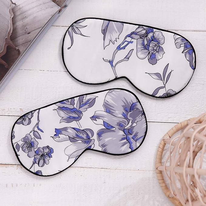 100% Pure Silk Eye Mask Sleep Eye Mask Eye Cover Eyeshade Sleeping Eye Mask Printed Colors (#11)-FemmiqueWomen