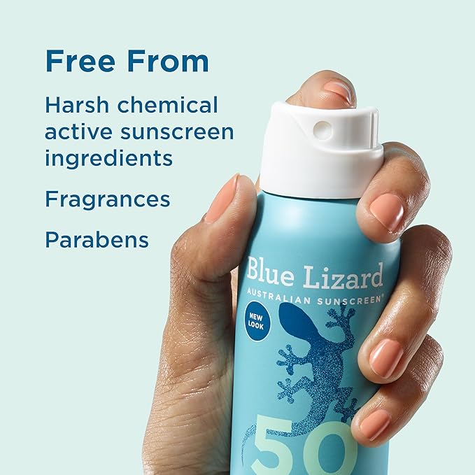 Blue Lizard Sensitive Mineral SPF 50 Spray, Dermatologist-Recommended Brand, Broad-Spectrum UVA/UVB Protection, Water-Resistant, Zinc Oxide Formula, 5 oz-FemmiqueWomen