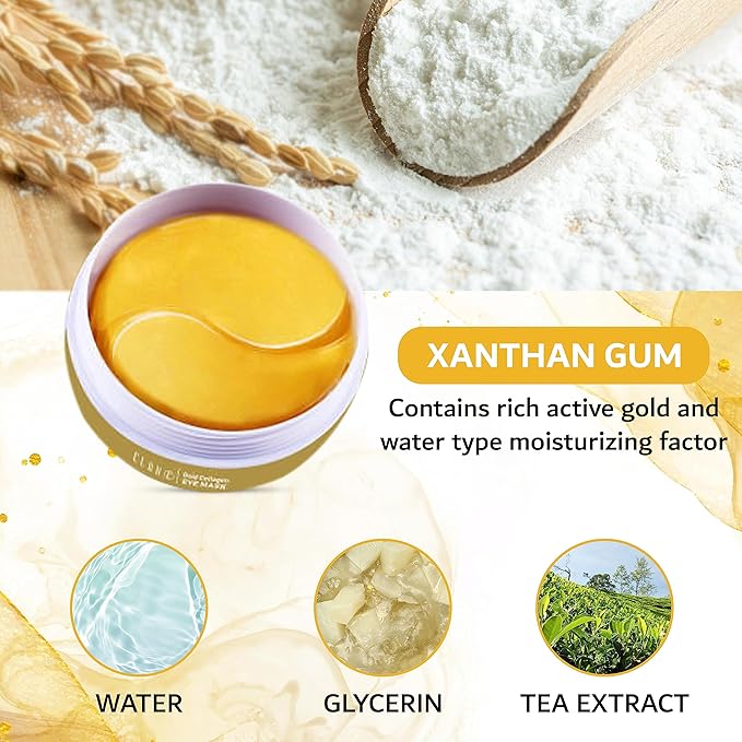 32 Pairs 24K Gold Under Eye Patches - Dark Circle & Puffy Eye Treatment - Anti-Aging Hydrogel for Wrinkle Reduction & Skin Rejuvenation - Reduces Wrinkles & Freshens Skin-FemmiqueWomen