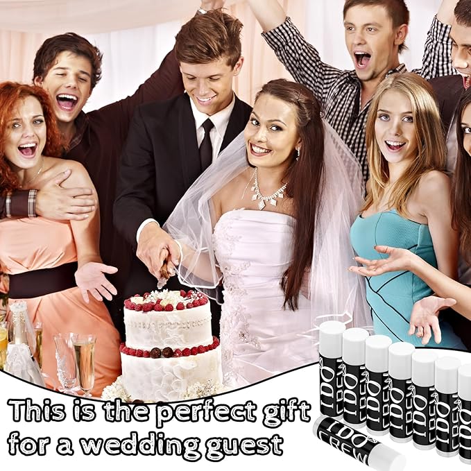 24 Pcs Bachelorette Lip Balm I Do Crew Wedding Party Gifts Bachelorette Lip Balm Gift Wedding Favors for Bachelorette Wedding Party Guest Supplies (Black with White)-FemmiqueWomen