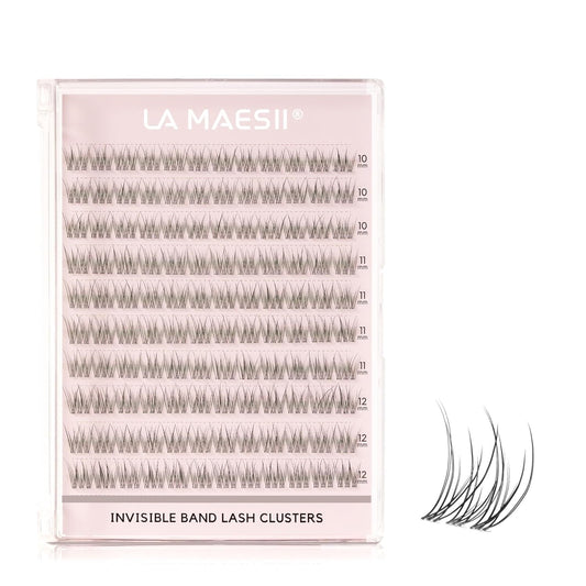 120Pcs Clear Band Lash Clusters 10-14mm Natural Look Cluster Eyelashes C Curl Resuable Invisible Band Individual Cluster Lashes(22)-FemmiqueWomen
