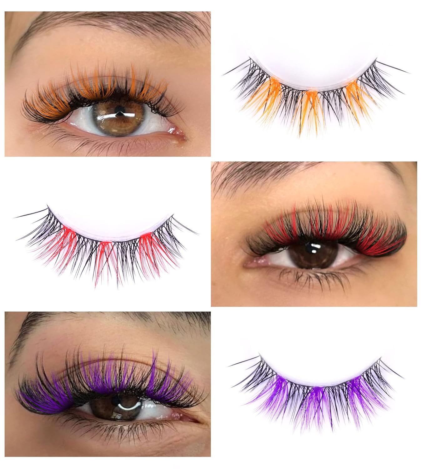 Colored Lashes Cluster Eyelashes Individual DIY Lashes Extensions 7 Colors Eye Lashes Extensions 140 PCS Clusters False Lashes DIY at Home Set Pack（14MM）-FemmiqueWomen