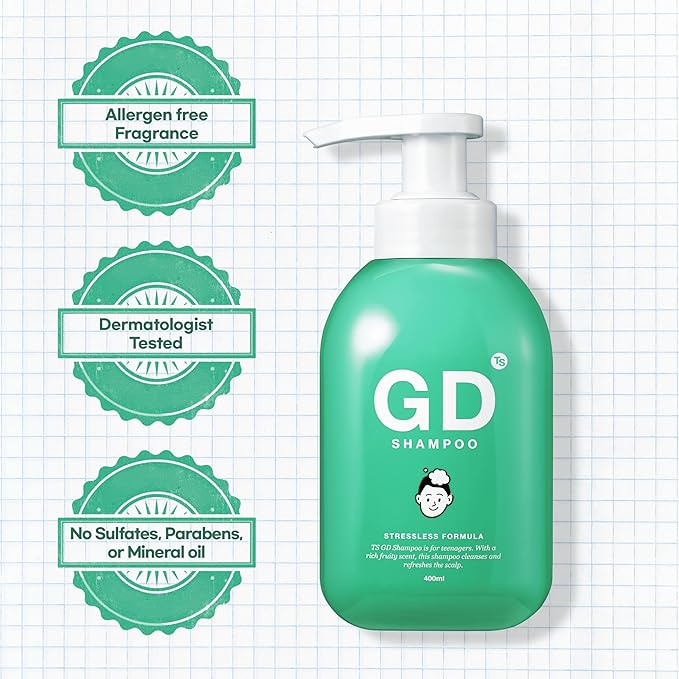 TS GD Shampoo for Teens | Korean Anti-Dandruff Shampoo for Oily & Itchy Scalp | Fruity Allergy-Free Scent | Sulfate-Free Gentle Hair Care (14.1 Oz)-FemmiqueWomen