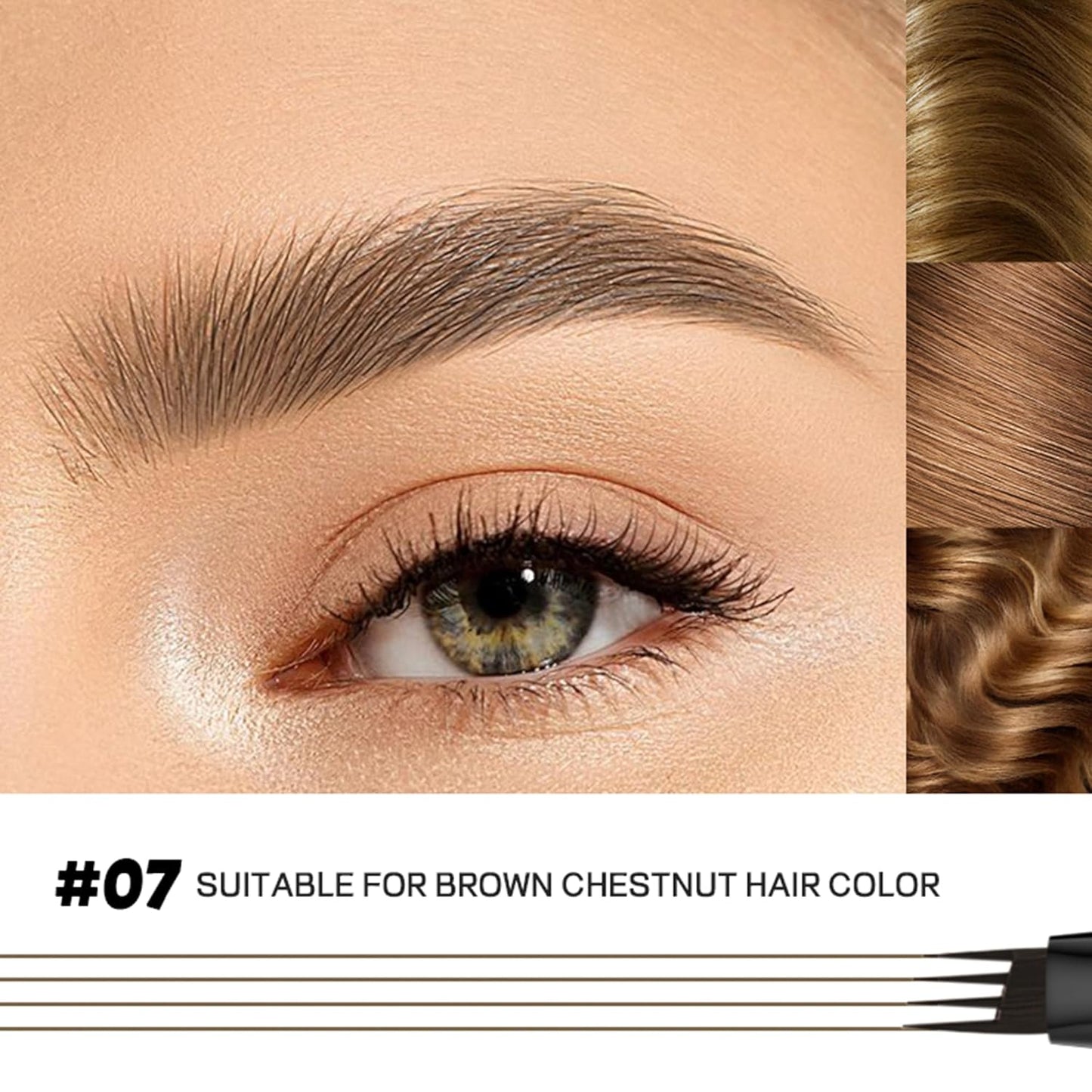 2 Pack Eyebrow Pen, Waterproof Microblading Eyebrow Pencil, 4 Tip Precise Eye Brow Makeup Pen for Women to Effortlessly Create Hair Like Natural Brows, Non Dry Out and Last All Day (Medium Brown)-FemmiqueWomen