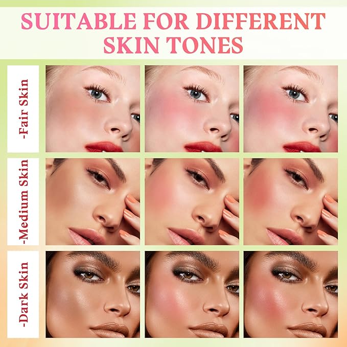 3PCS Blush Stick for Cheeks,Multi-use Solid Matte Makeup Stick Blush Cream for Cheek Eyes and Lips Tint,Moisturizing Tinted Cream Blush,Natural Blendable Cheek Blusher with 3 Makeup Sponges A4-FemmiqueWomen