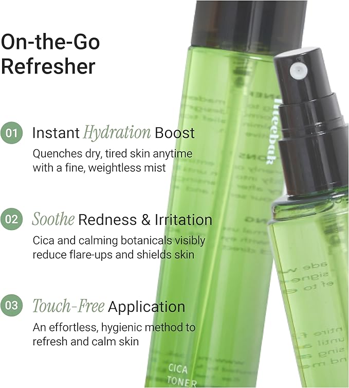 Meebak CICA Toner Spray | Korean Face Mist | Facial Spray with Centella Asiatica & Vitamin E | Soothing Face Toner for Sensitive, Oily, and Combination Skin | 4 fl oz-FemmiqueWomen