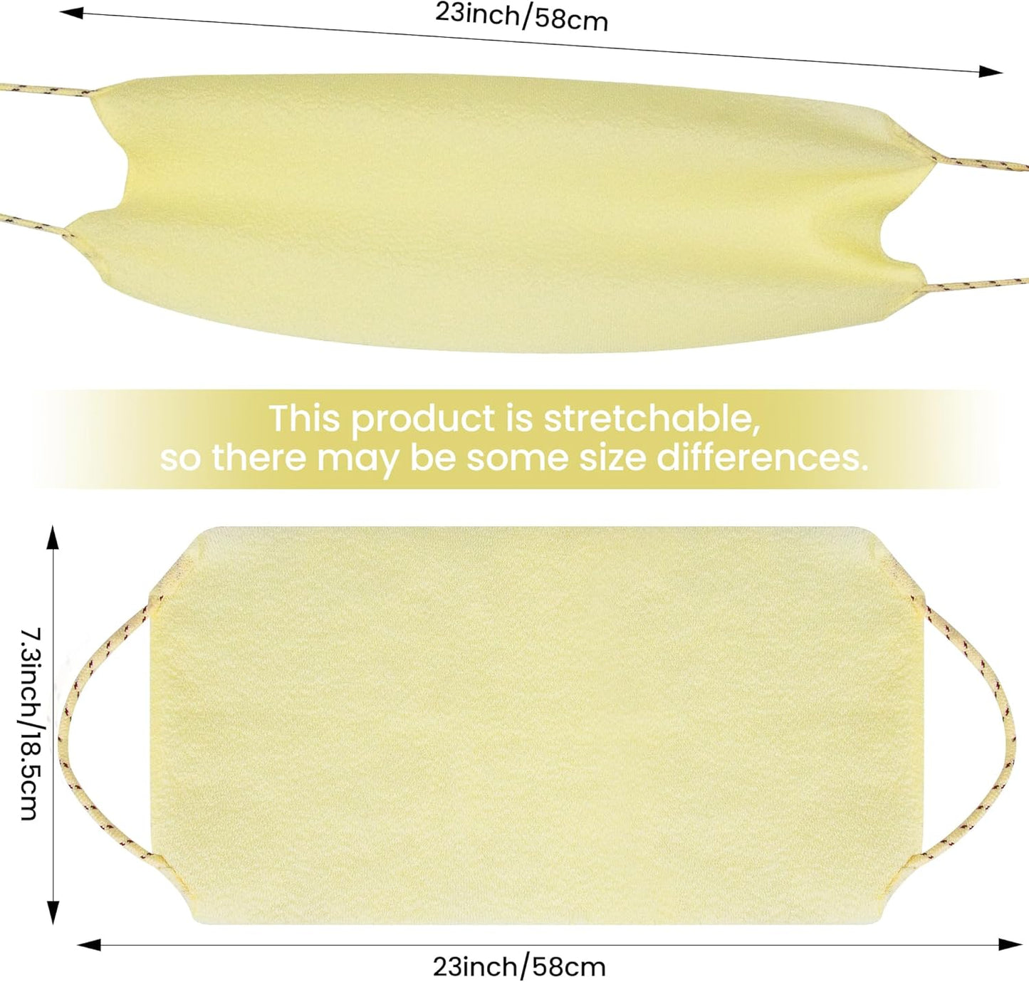 3 Pcs Double-Sided Back Exfoliator Body Scrub Towel, Exfoliating Back Scrubber with Handles,Exfoliating Washcloth Bath Tool in Shower, Stretchable Back Washer to Deep Cleans Skin (Beige)-FemmiqueWomen