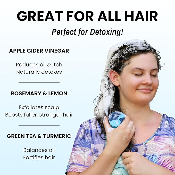 Otter co. Biotin Detox Shampoo Bar – Charcoal & Tea Tree Oil, Rosemary, Turmeric, Green Tea, Zinc – Vegan, Sulfate Free & Non Toxic – Women and Mens Shampoo, All Hair Types, Made in USA-FemmiqueWomen