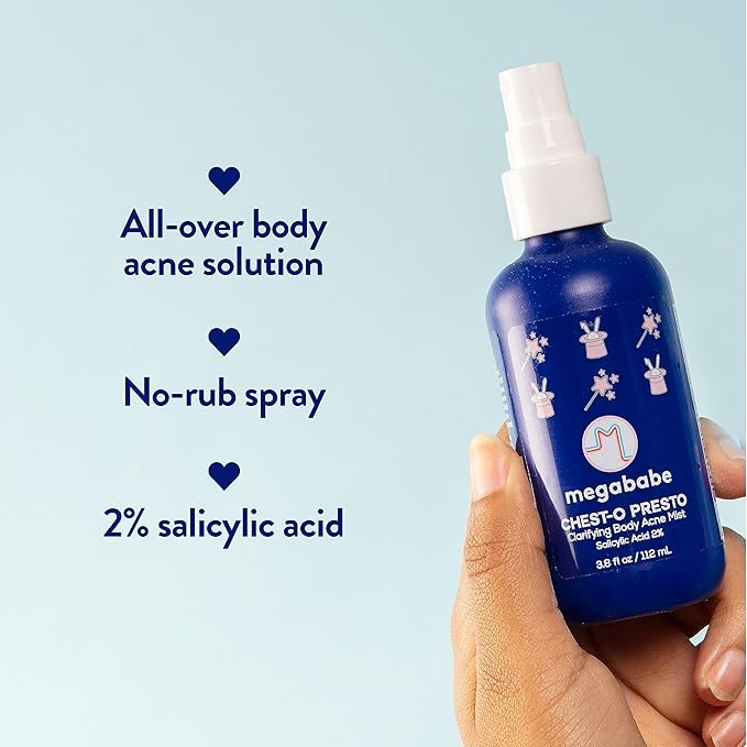 Megababe Chest-o Presto | Clarifying Body Acne Mist | Benzoyl Peroxide Free | 3.8 fl oz-FemmiqueWomen