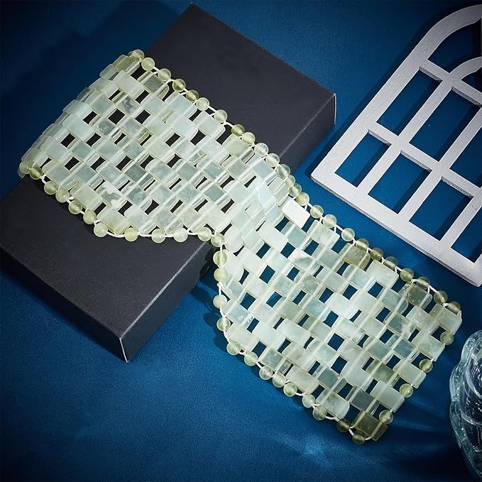 Jade Eye Mask, Eye Mask for Relaxation, Reusable Jade Eye Mask Hot or Cold Using Jade Mask Eyes Sleeping Mask for Alleviate Puffiness Face Massage Relax Eyes Meditation Beauty-FemmiqueWomen