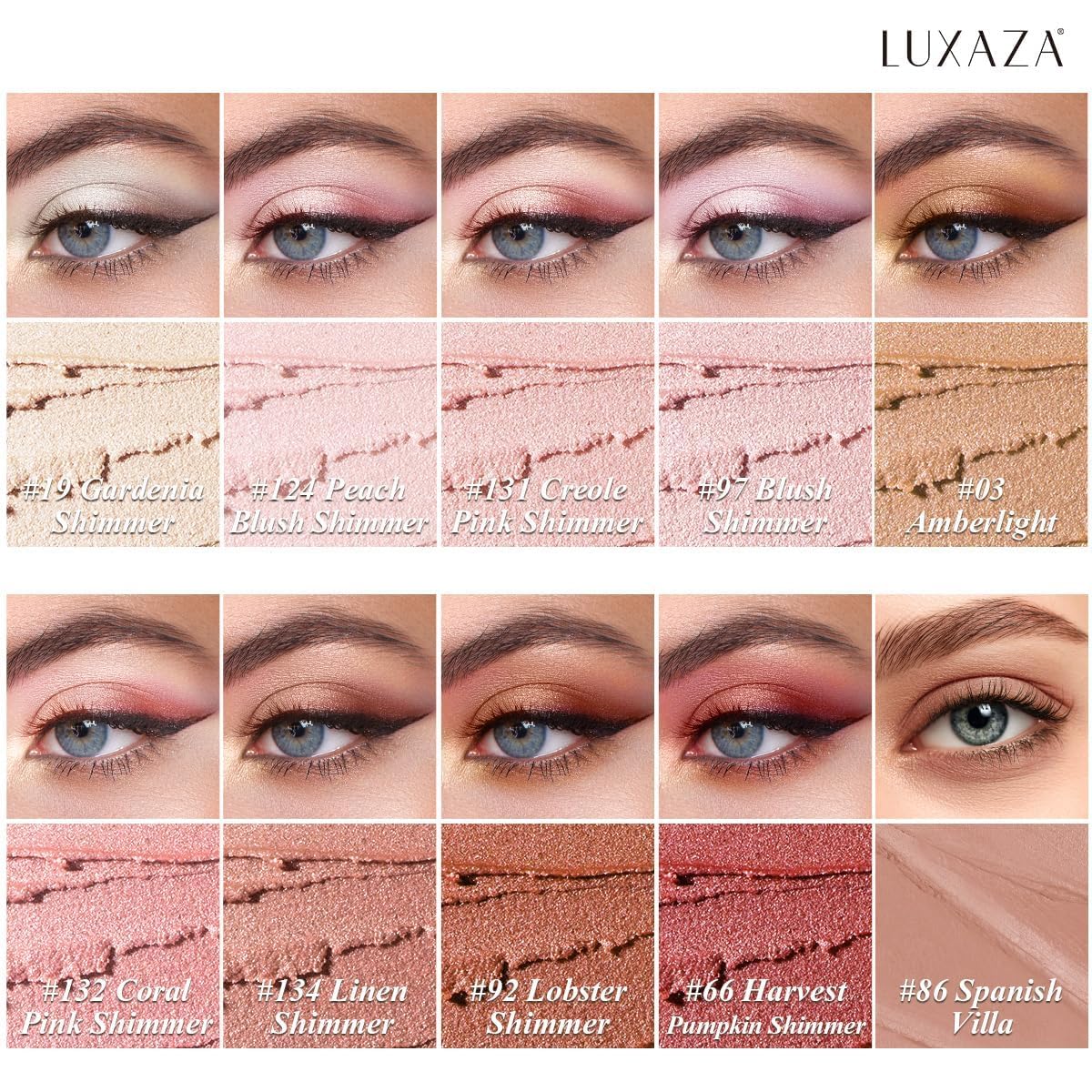 10PCS Eyeshadow Stick,Shimmer And Matte Brown Metallic Cream Eyeshadow Pencil Crayon with Smudge-proof & Waterproof, Eye Brightener Stick, Ideal Gift for Women- Love's Gifts-FemmiqueWomen