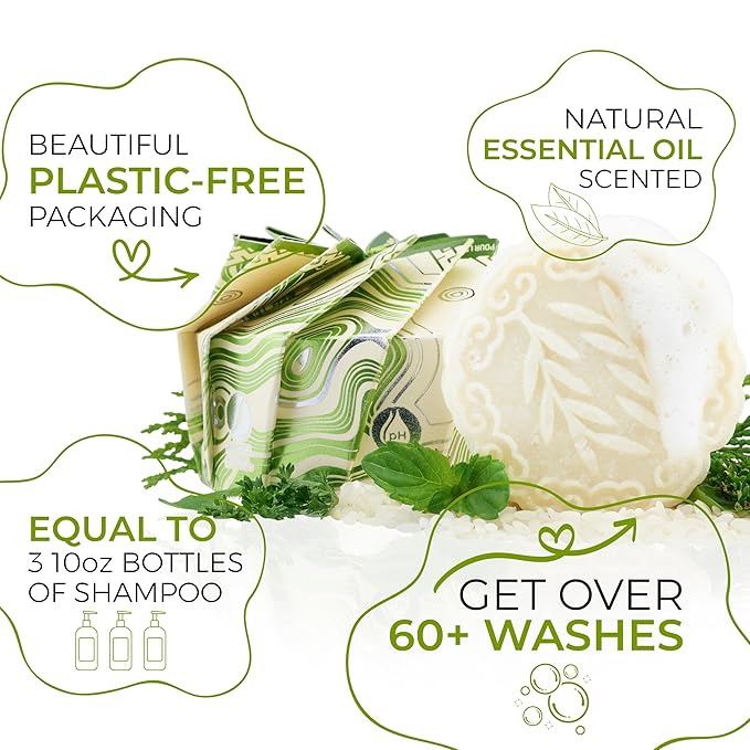 Viori Tea Tree Mint Essential Oil Shampoo Bar Made with Rice Water - Handcrafted All Natural Shampoo Bars - Sulfate Free-FemmiqueWomen