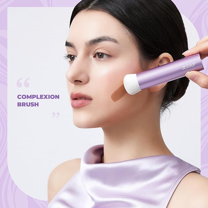 Jessup Foundation Brush for Liquid Makeup, Face Kabuki Makeup Brush for Contour Powder Blush and Bronzer, Ultra-Soft Fiber Perfect for Blending Liquid AS003-FemmiqueWomen