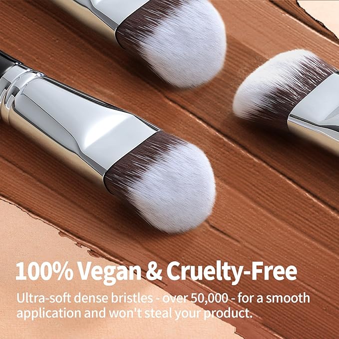 Foundation Brush, EIGSHOW Pro Slanted Brushes Angled Bristles Mask Kabuki Face Brush Perfect for Powder Liquid Cream Buffing Blending (F625)-FemmiqueWomen