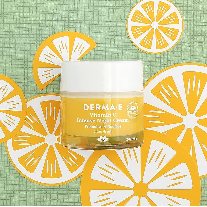 DERMA-E Vitamin C Intense Night Cream – Brightening and Hydrating Facial Skin Renewing Cream – Anti-Aging Overnight Facial Moisturizer, 2 oz-FemmiqueWomen