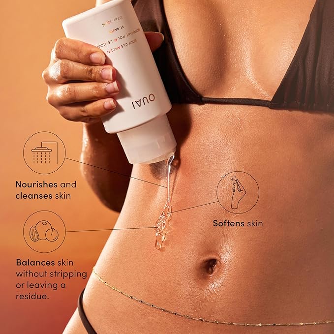 OUAI Body Cleanser, St. Barts - Foaming Body Wash with Jojoba Oil and Rosehip Oil to Hydrate, Nurture, Balance and Soften Skin - Paraben, Phthalate and Sulfate Free Skin Care Products - 10 Oz-FemmiqueWomen