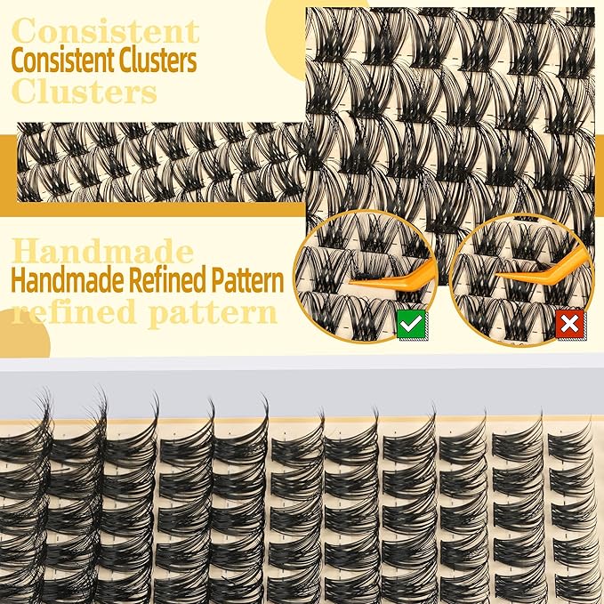 Eyelash Cluster 10-18mm Wispy Eyelash Clusters D Curl DIY Lash Extension Natural Lash Clusters Individual Lashes (LF01 Lashes Only)-FemmiqueWomen