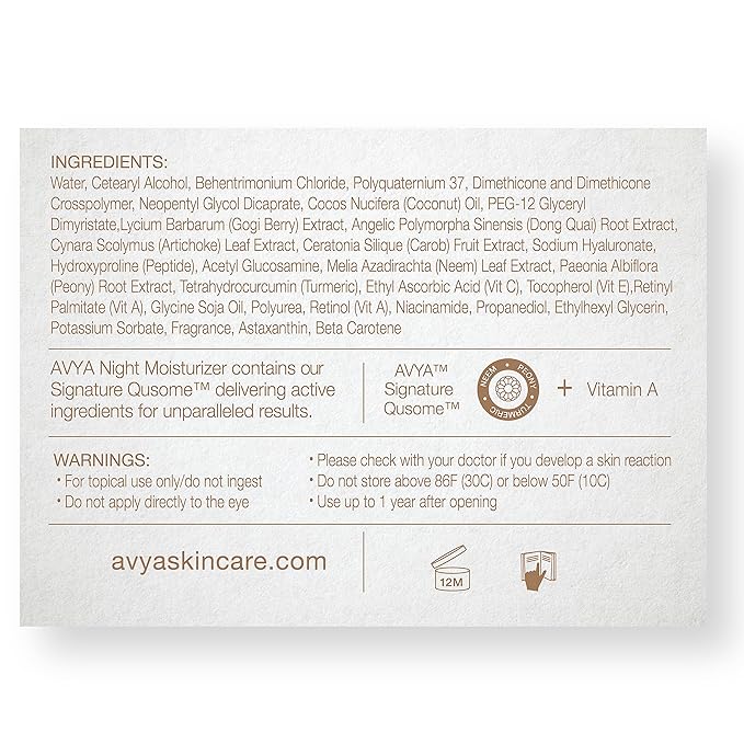 AVYA Night Moisturizer (1.7oz) - Advanced Ayurvedic Skincare/Retinol Cream with Antioxidants/Reduces Fine Lines and Wrinkles-FemmiqueWomen