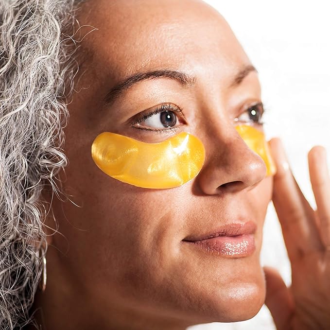 24k Gold Collagen Eye Mask: Hydrogel Under Eye Patches with Collagen & Hyaluronic Acid - Hydrating Under Eye Mask for Dark Circles, Puffy Eyes, & Under Eye Bags - Cooling Gel Treatment Pads - 15 Pairs-FemmiqueWomen