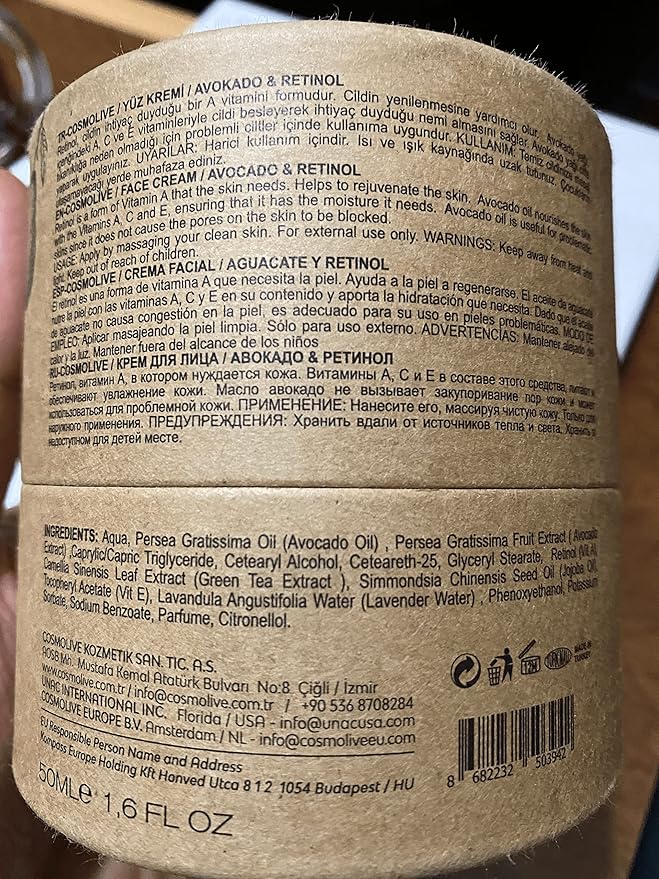 Retinol Cream for Face with Avocado Oil - Natural Moisturizer Face Cream, Smooth Skin Formula - 1.6 fl. Oz-FemmiqueWomen