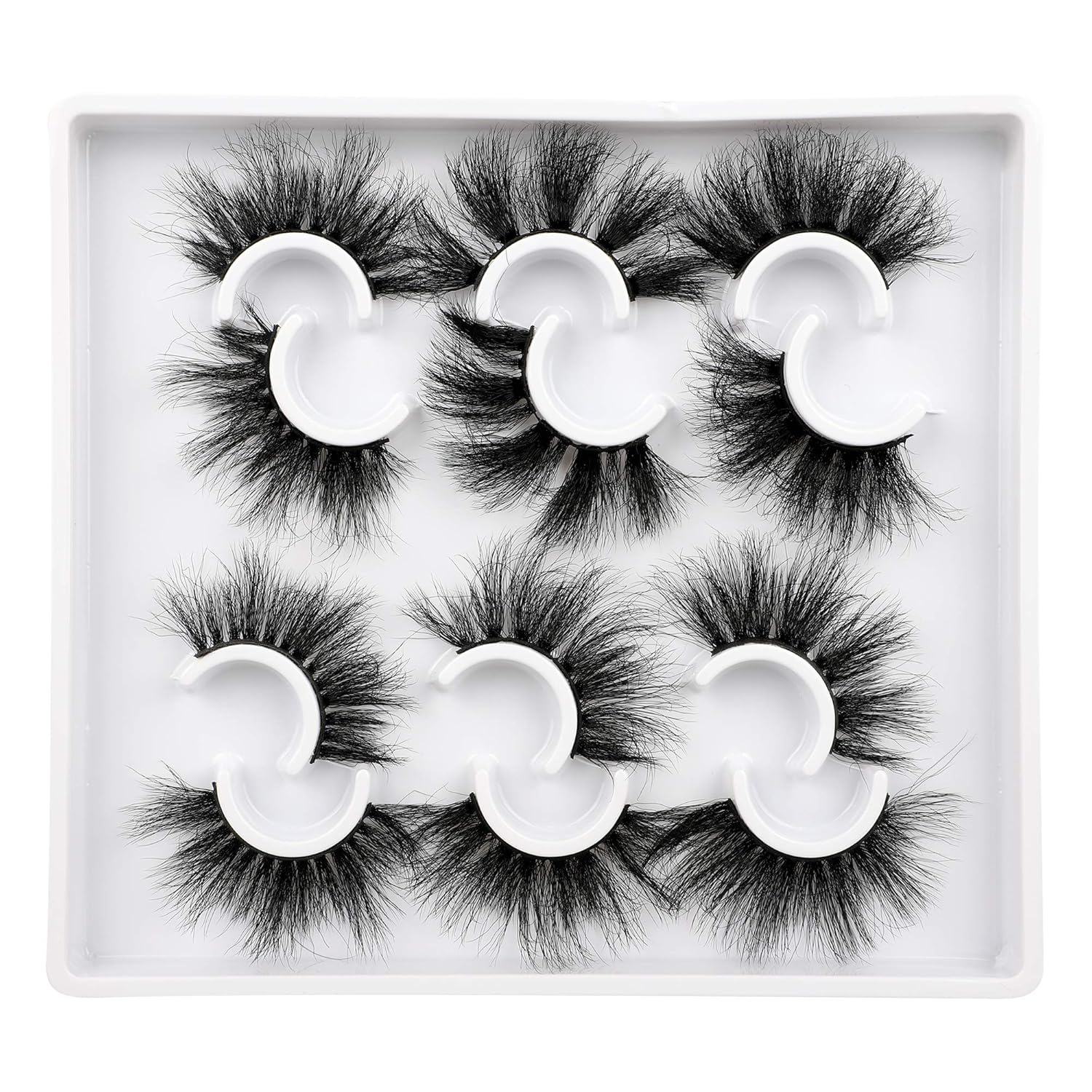 Mink Lashes Fluffy Eyelashes Dramatic Long Wispy Fake Eyelashes Thick 6 Styles Mixed Luxury Russian Strip D Curl False lashes Soft Handmade Reusable Lashes Pack-FemmiqueWomen