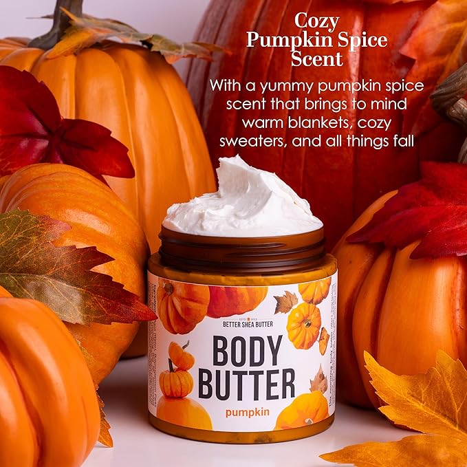 Pumpkin Body Butter with Organic Shea Butter | Pumpkin Spice Lotion for Women | Non Greasy Body Cream | Fall Body Care Favorite with Pumpkin Spice Scent-FemmiqueWomen