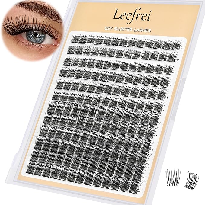 Eyelash Cluster 10-18mm Wispy Eyelash Clusters D Curl DIY Lash Extension Natural Lash Clusters Individual Lashes (LF05 Lashes Only)-FemmiqueWomen