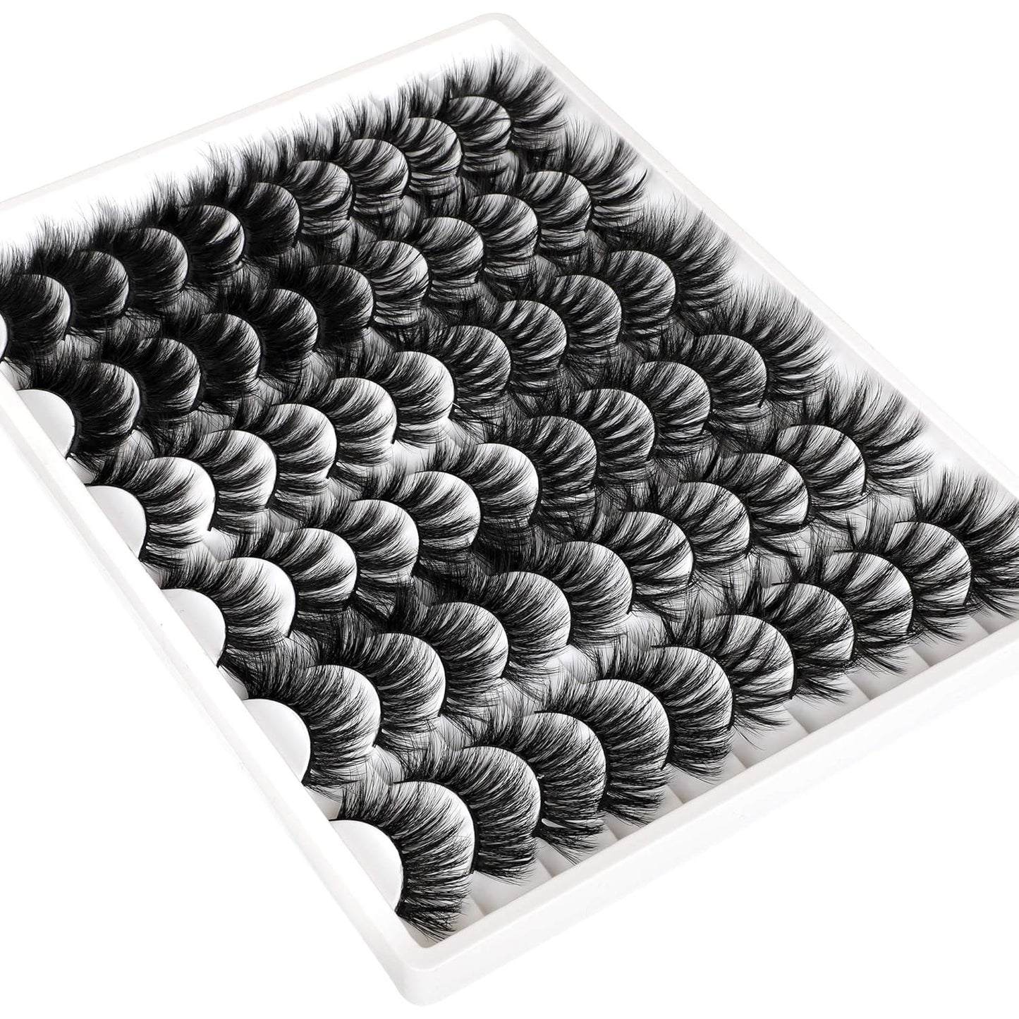 30 Pairs 20MM False Eyelashes Wholesale 6 Styles Mixed Lashes 8D Fluffier Volume Dramatic Faux Mink Eyelashes Thick Full Strip Lashes Pack-FemmiqueWomen