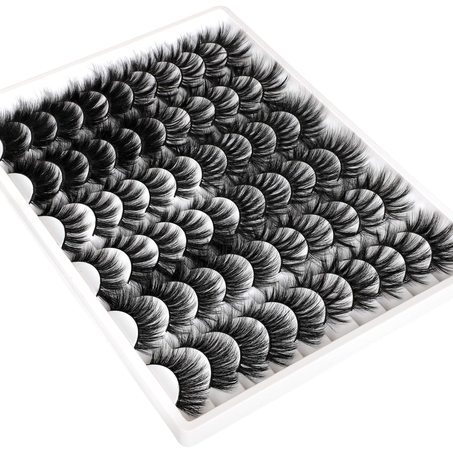 30 Pairs 20MM False Eyelashes Wholesale 6 Styles Mixed Lashes 8D Fluffier Volume Dramatic Faux Mink Eyelashes Thick Full Strip Lashes Pack-FemmiqueWomen