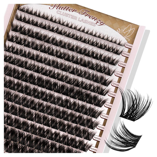 PopUp Lash-Extension-Clusters 182pcs D Curl Lash Clusters Natural Look Cluster Lashes Extensions Super Thin Band & Soft Lashes Reusable 9-16mm MIX (C163)-FemmiqueWomen