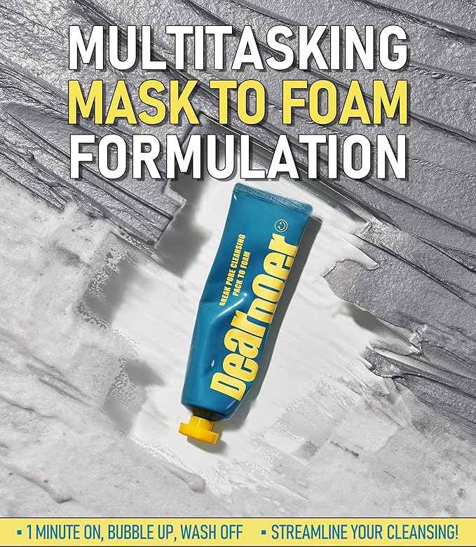 Break Pore Cleansing Pack to Foam – 3-in-1 Korean Skin Care Wash-Off Mask & Exfoliator & Cleanser w/Charcoal and Salicylic Acid – AHA, BHA, PHA for Oily, Congested Skin (3.38 fl oz)-FemmiqueWomen