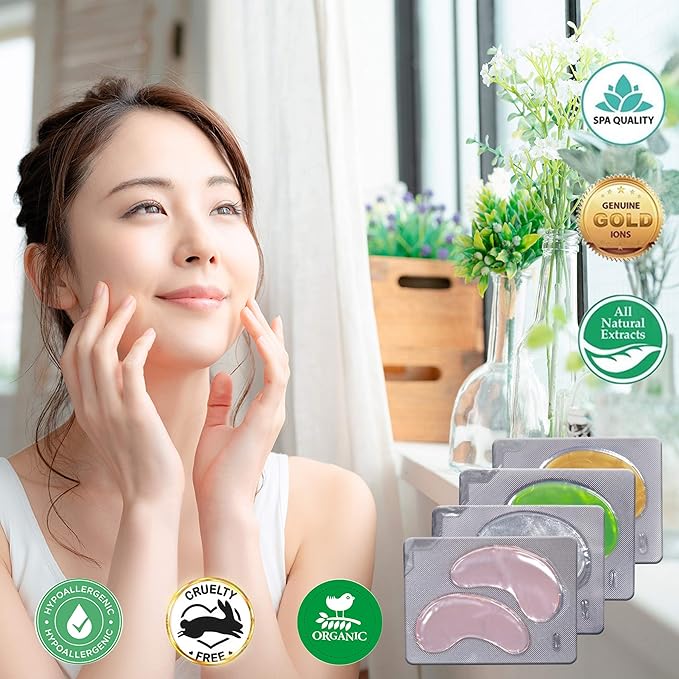 24K Gold Under Eye Patches Eye Masks For Dark Circles And Puffiness with anti-aging effect 20 pairs 40 pcs [medbeauty]-FemmiqueWomen