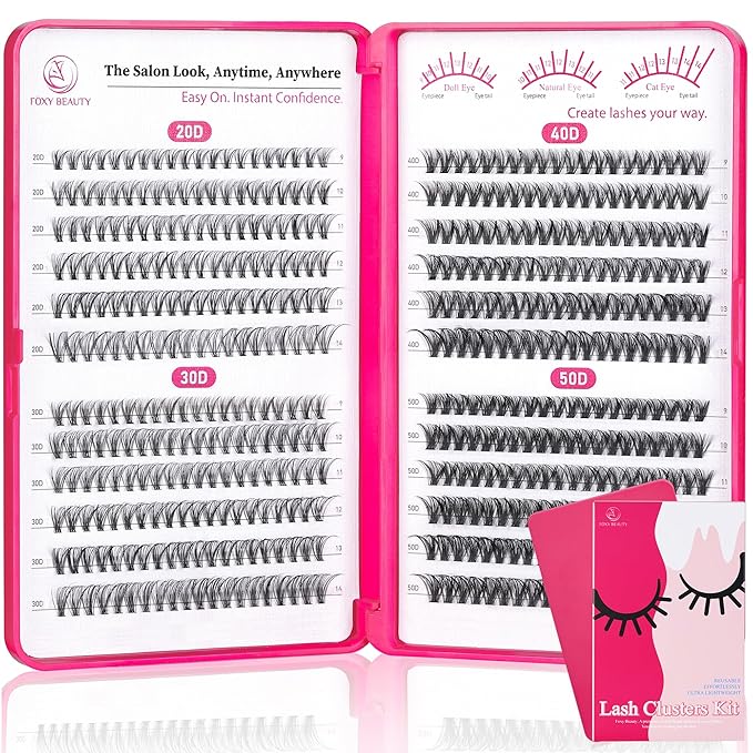 Lash Clusters - Lash Clusters Kit Lash Extension Kit Cluster Eyelash Extensions Eyelash Clusters 20D30D40D50D-0.07D-FemmiqueWomen