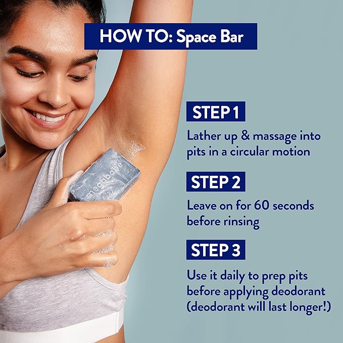 Megababe Underarm Bar Soap - Space Bar | With Detoxifying Charcoal for Odor Control | 4.5 oz - 3 Pack-FemmiqueWomen