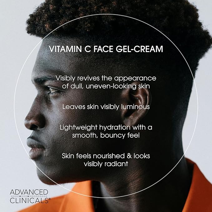 Advanced Clinicals Brightening Vitamin C Body Cream + Potent Vitamin C Face Moisturizer Gel Cream 2pc Skincare Set For Women & Men To Diminish Appearance Of Dark Spots, Wrinkles, & Dry Skin, 2pc Set-FemmiqueWomen