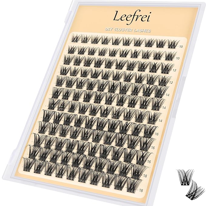 Eyelash Clusters 10-18mm Wispy Lash Clusters D Curl DIY Cluster Lash Extension Kit Individual Lashes Kit With Bond & Seal, Glue Remover, Tweezers(LF01 Lashes Set)-FemmiqueWomen