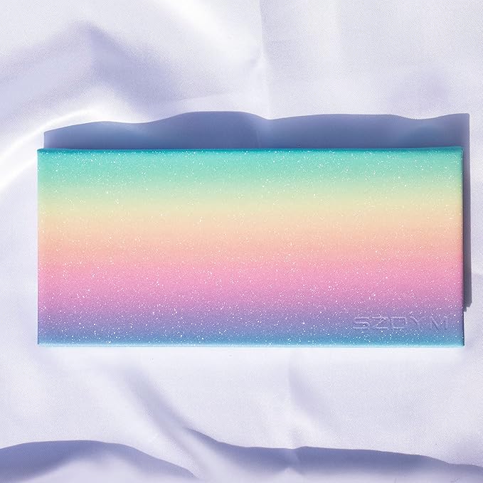 2PCS PU leather pastel sparkle empty magnetic palette with 10Pcs 26mm Round Metal Pans and 10Pcs 23mm square Metal Pans,DIY Eye Shadow makeup palette,elastic, flexible and lubricated, waterproof and easy to clean (Suit-1)-FemmiqueWomen