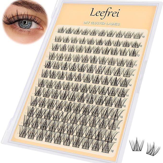 Eyelash Clusters 10-18mm Wispy Eyelash Clusters D Curl DIY Lash Extension Natural Lash Clusters Individual Lashes (LF02 Lashes Only)-FemmiqueWomen