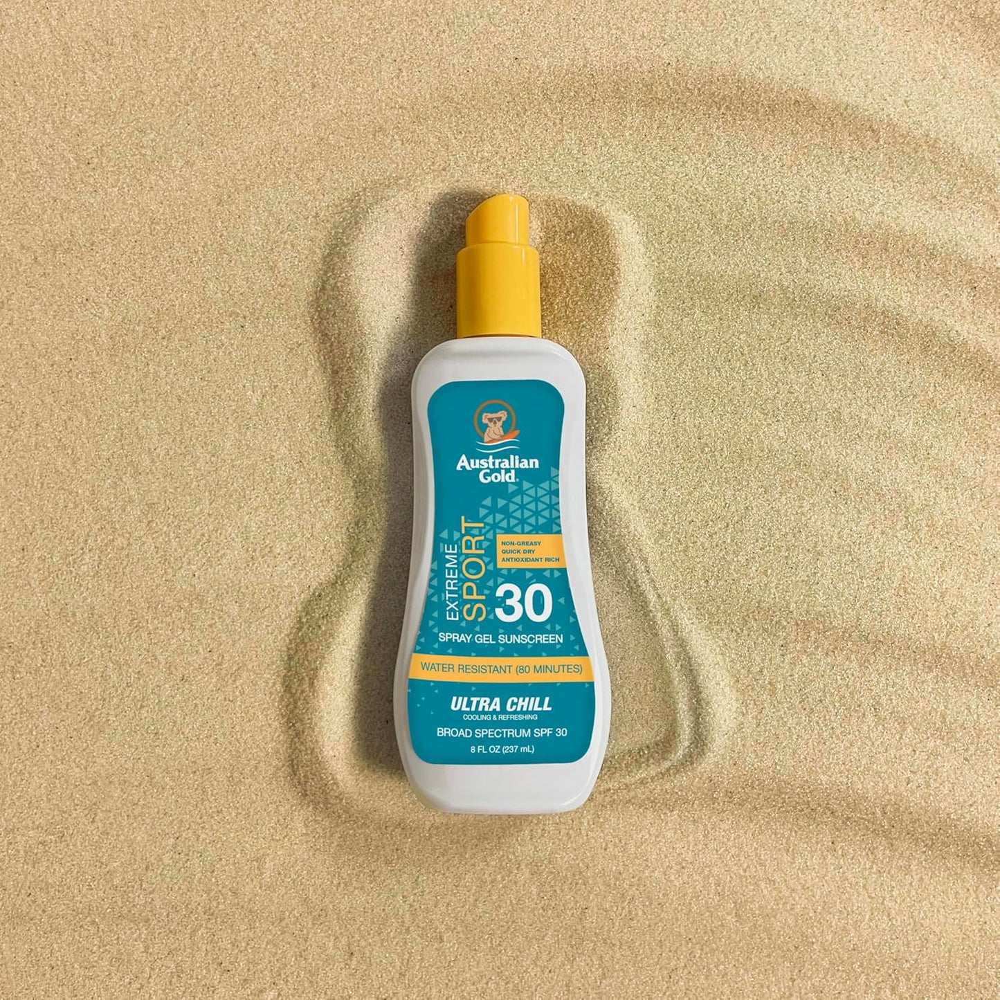 Australian Gold Extreme Sport Spray Gel Sunscreen SPF 30, 8 Ounce | Broad Spectrum | Sweat & Water Resistant | Non-Greasy | Oxybenzone Free | Cruelty Free-FemmiqueWomen