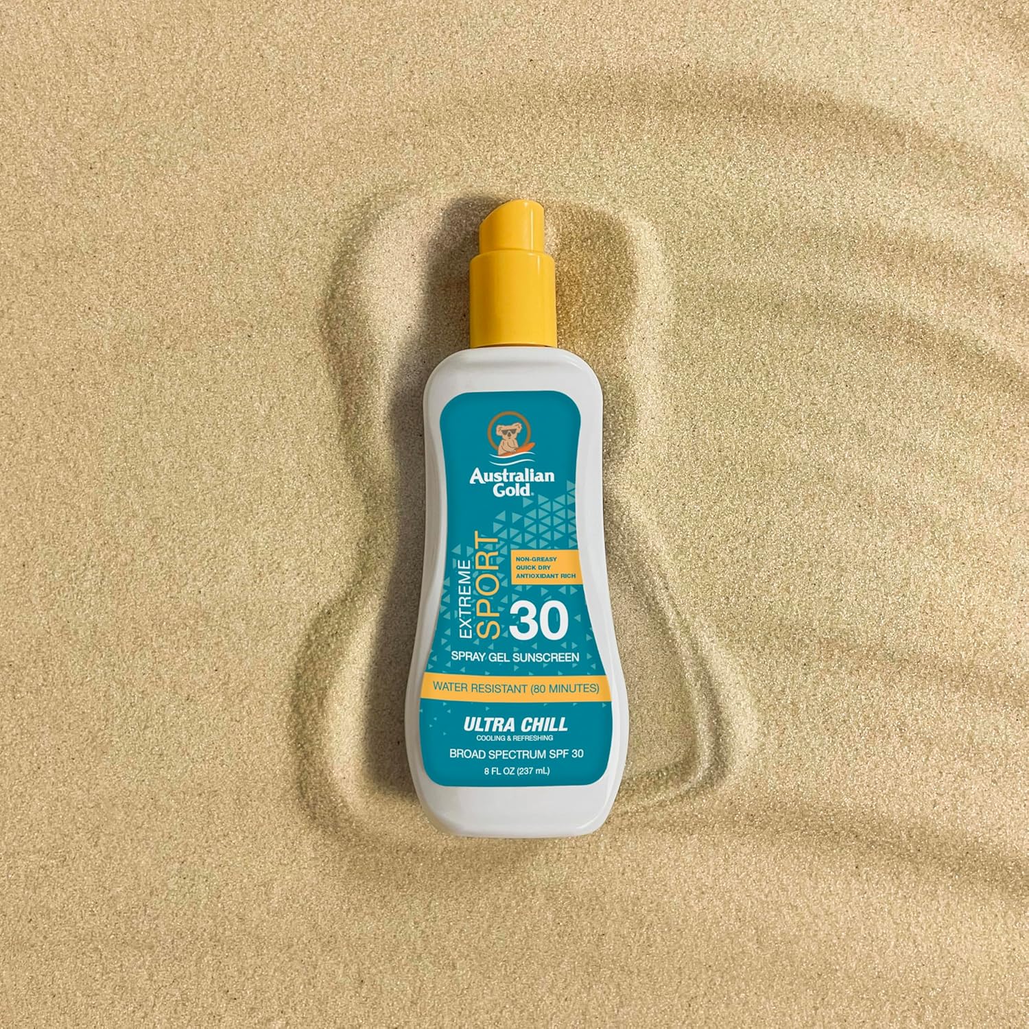 Australian Gold Extreme Sport Spray Gel Sunscreen SPF 30, 8 Ounce | Broad Spectrum | Sweat & Water Resistant | Non-Greasy | Oxybenzone Free | Cruelty Free-FemmiqueWomen