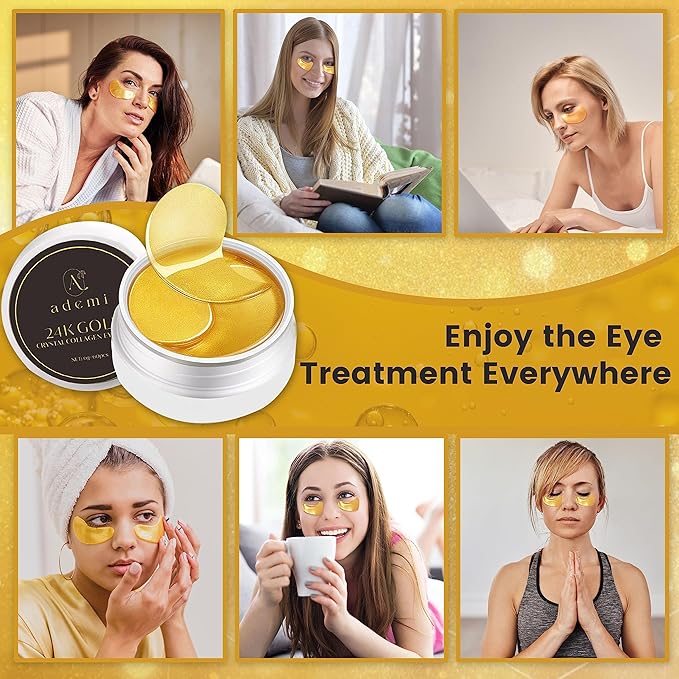 24k Gold Crystal Collagen Eye Mask-FemmiqueWomen