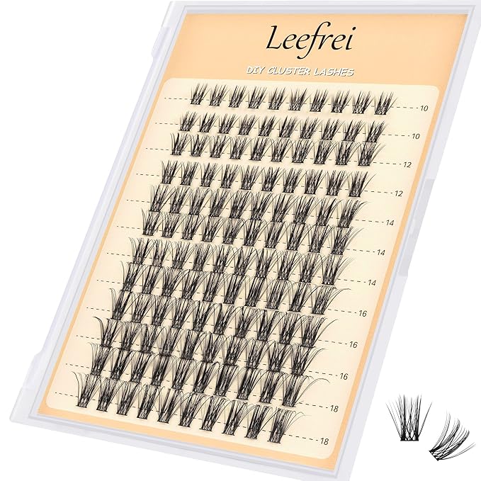 Eyelash Clusters 10-18mm Wispy Eyelash Clusters D Curl DIY Cluster Lash Extension Kit Individual Lashes Kit With Bond & Seal, Glue Remover, Tweezers(LF03 Lashes Set)-FemmiqueWomen