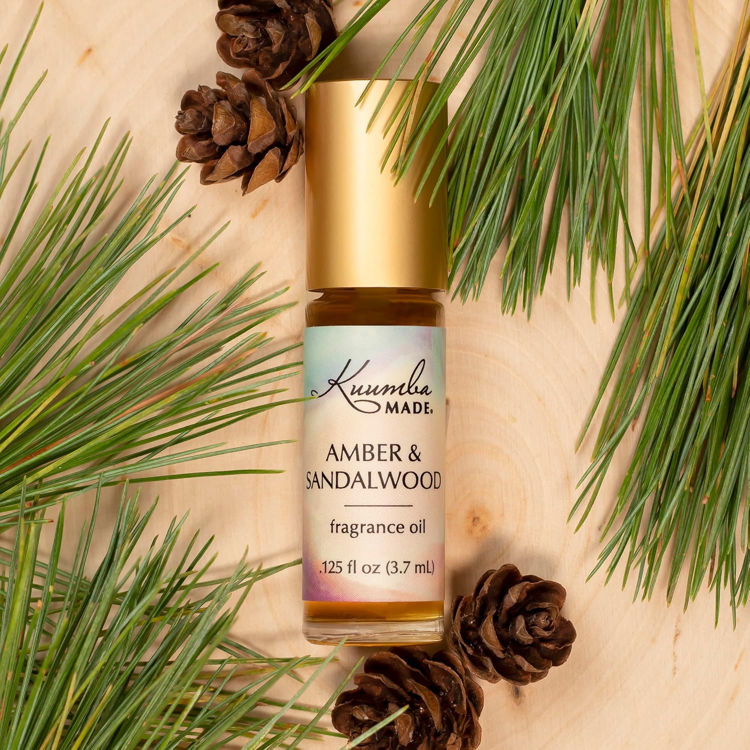 Kuumba Made Amber & Sandalwood Fragrance Oil Roll-On 0.125 fl oz (3.7ml) | Rollerball Perfume | Alcohol Free-FemmiqueWomen
