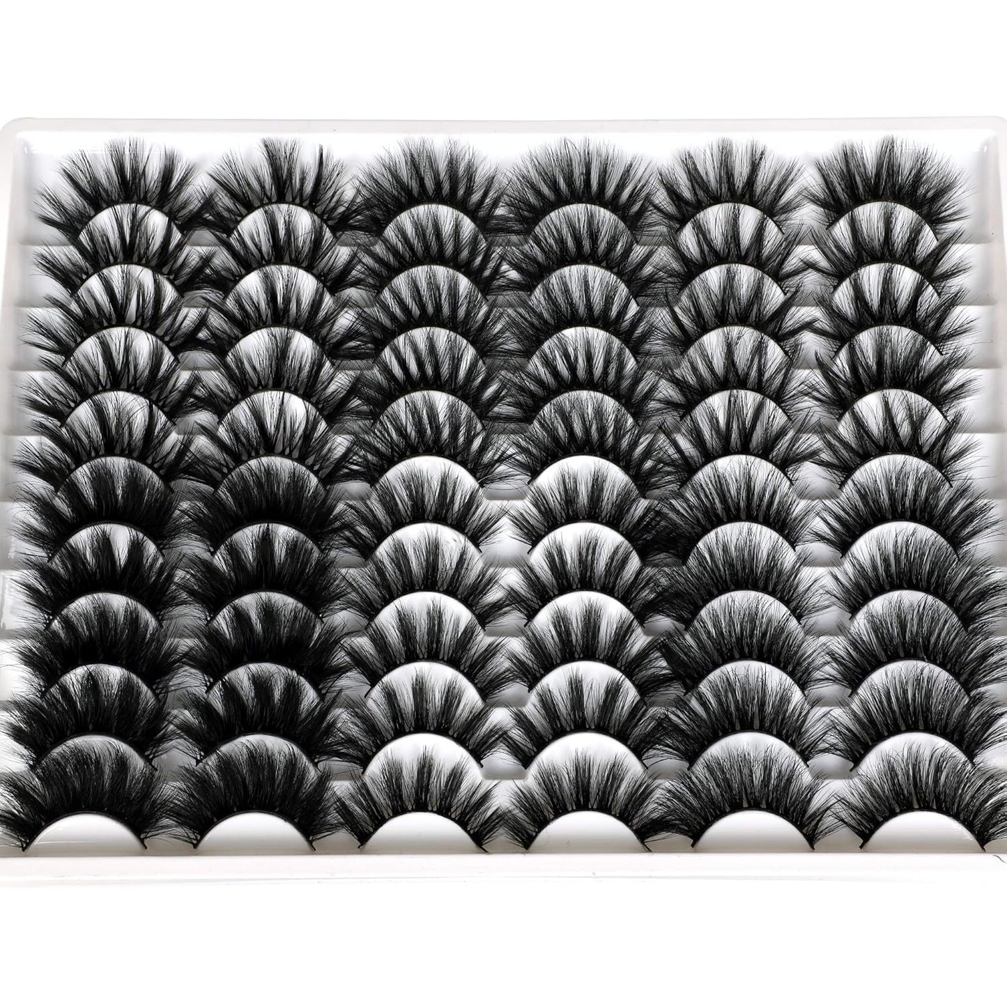 30 Pairs 20MM False Eyelashes Wholesale 6 Styles Mixed Lashes 8D Fluffier Volume Dramatic Faux Mink Eyelashes Thick Full Strip Lashes Pack-FemmiqueWomen