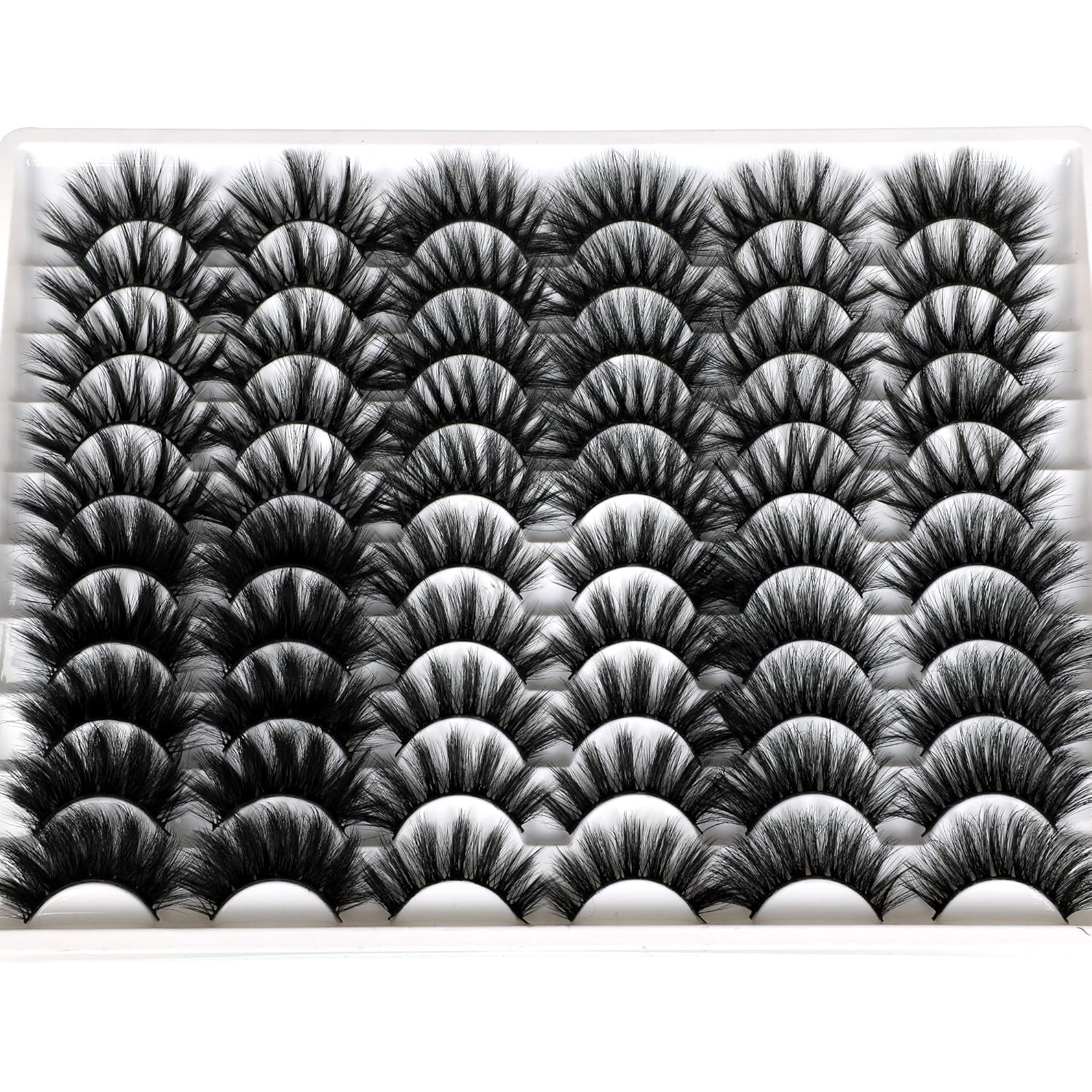 30 Pairs 20MM False Eyelashes Wholesale 6 Styles Mixed Lashes 8D Fluffier Volume Dramatic Faux Mink Eyelashes Thick Full Strip Lashes Pack-FemmiqueWomen