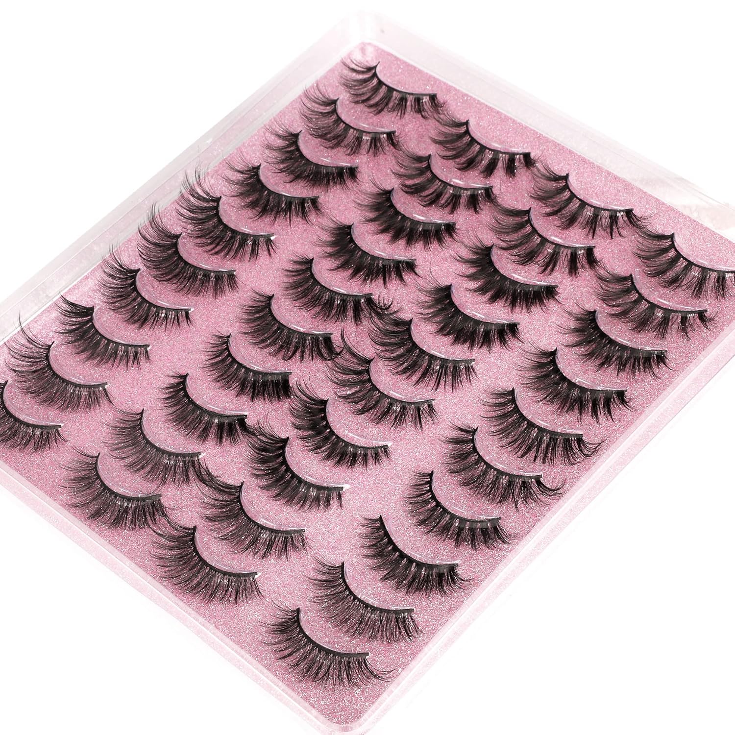 20 Pairs False Eyelashes 3D Faux Mink Lashes Natural Look Wispy Fake Eyelashes ALPHONSE 16-20MM Fluffier Volume Long Thick Lashes Pack 5 Styles Mixed-FemmiqueWomen