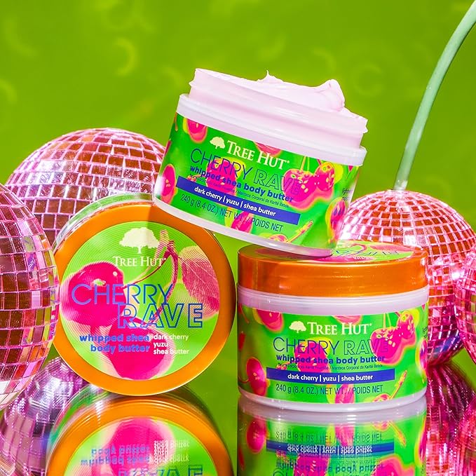 Tree Hut Cherry Rave Whipped Shea Body Butter | Long-lasting Hydration Leaves Skin Feeling Soft & Moisturized | Limited Edition Fall | Nourishing Essential Body Care | 8.4 fl oz.-FemmiqueWomen