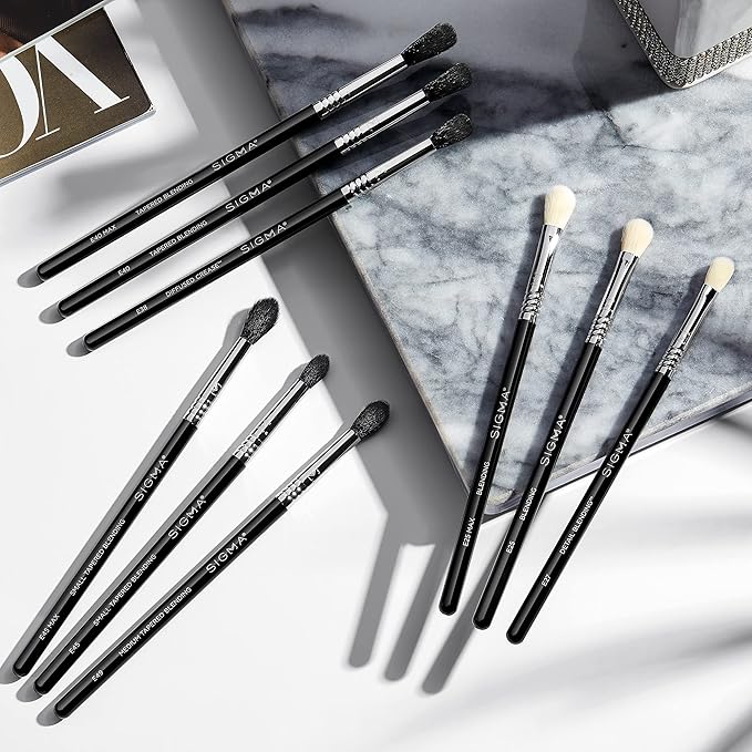Sigma Beauty Professional E45 Eye Makeup Brush – Small Tapered Eyeshadow Blending Brush with SigmaTech® fibers for Seamless Eyeshadow Blending, Pointed Eyeshadow Brush for the Perfect Cut Crease-FemmiqueWomen